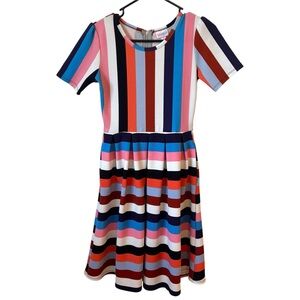 LuLaRoe Colorful Striped Short Sleeve Dress